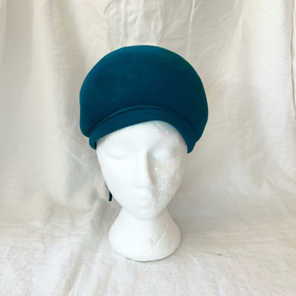 Vintage Fur Felt Hat in Teal Blue Green Colour - Picture 6 of 14